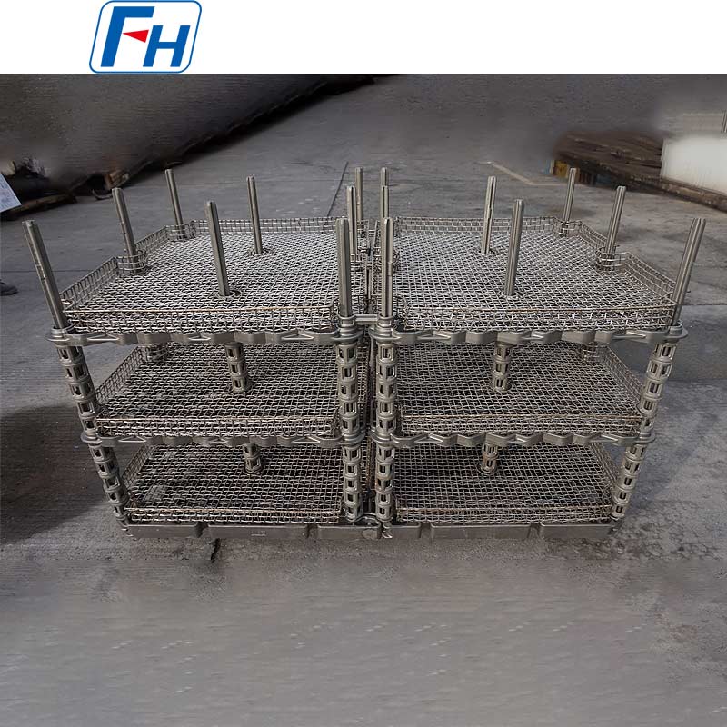 Ferro Pallet cum Wire Mesh Basket Caloris Curatio Fixture pro Annealing et Temperans | FH®